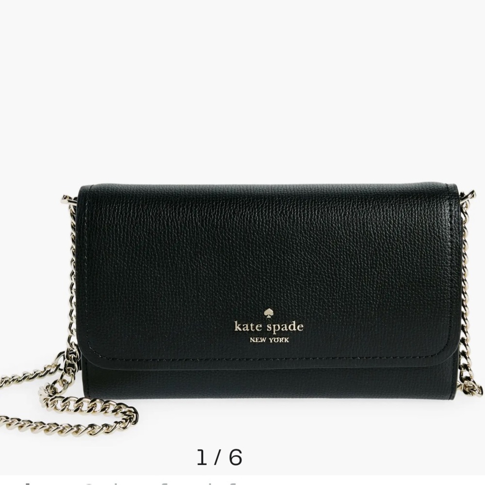 Kate Spade Cameron Wallet Black Crossbody Bag with Chain Strap - Picture 6 of 9
